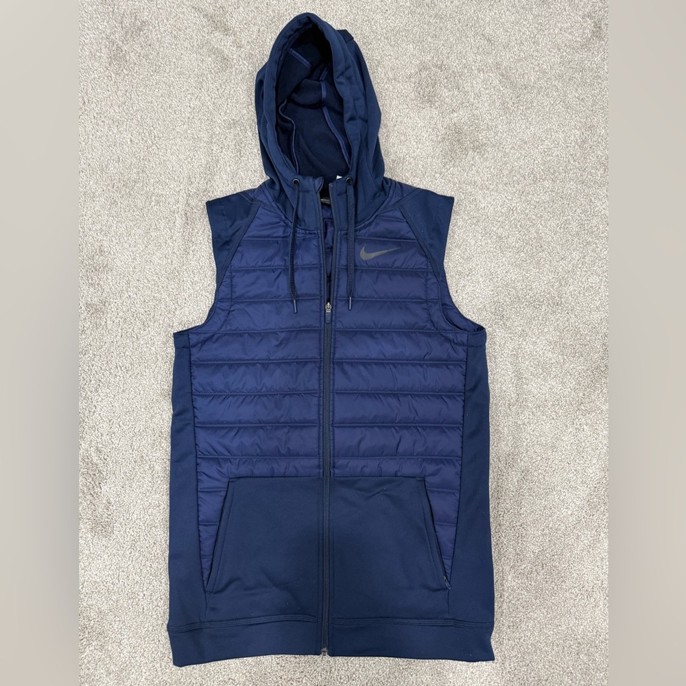 Nike Men's Navy Hooded Thermal Vest S NWOT